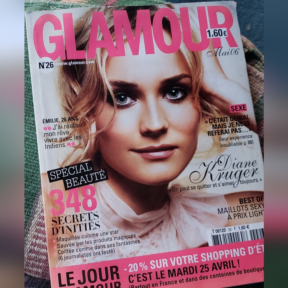 2006 French Glamour magazine- no 26 Diane Kruger Brad Pitt
